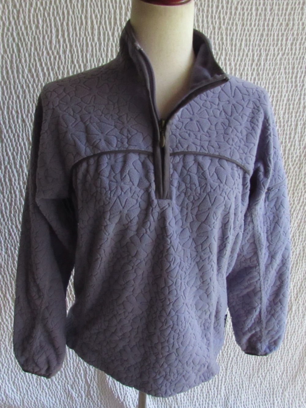 Columbia Jacket Womens M Purple Fleece 1/4 Zip Pullover Hiking Outdoor Textured